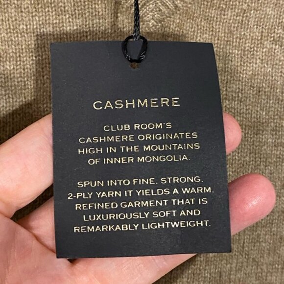 NWT CASHMERE Club Room Luxury V-Neck Sweater, Tan, Men's M - Picture 5 of 7